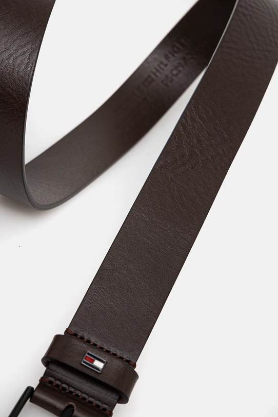 Tommy Hilfiger pasek skórzany AM0AM13014 brązowy AW25