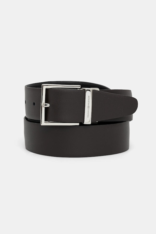 Tommy Hilfiger curea de piele AM0AM13023 negru SS25