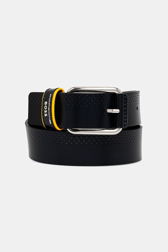 Kožený opasok BOSS čierna 50538936