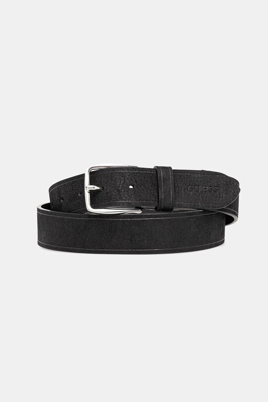 Guess curea de piele ANVERSA negru BMANSU.P5135