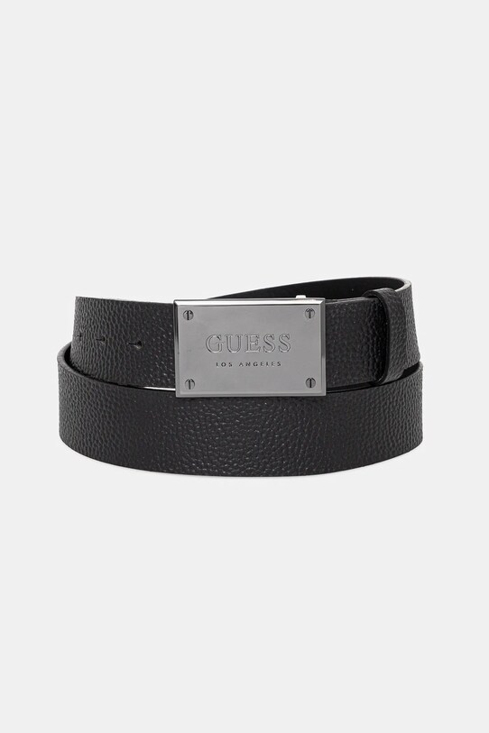 Шкіряний ремінь Guess чорний BMGRTU.P5140