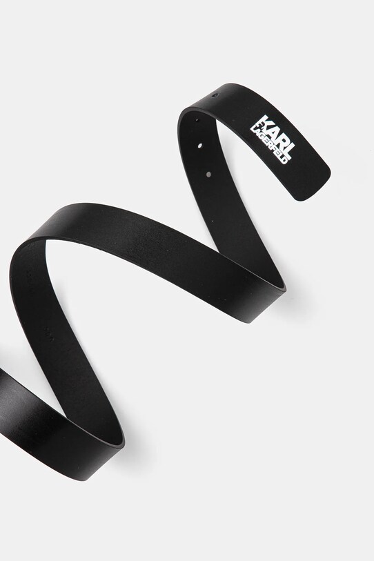 Kožený pásek Karl Lagerfeld 552430.815300 černá SS25