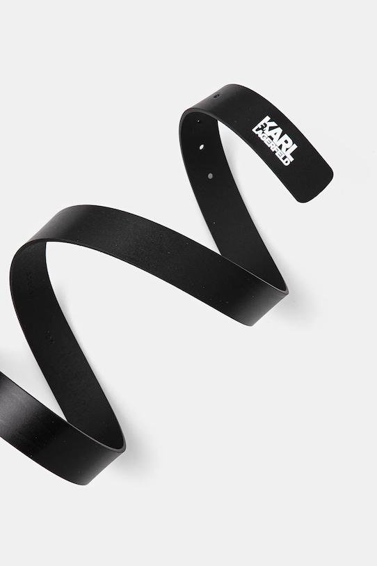 Karl Lagerfeld pasek skórzany 552430.815300 czarny SS25