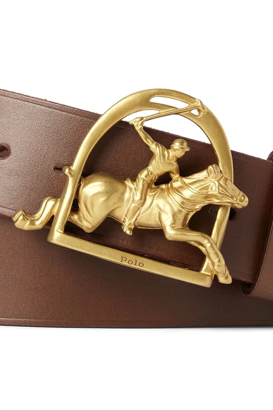 Kožený pásek Polo Ralph Lauren 405845428 hnědá SS25