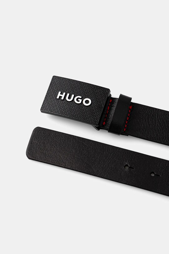 Kožený opasok HUGO 50536879 čierna SS25