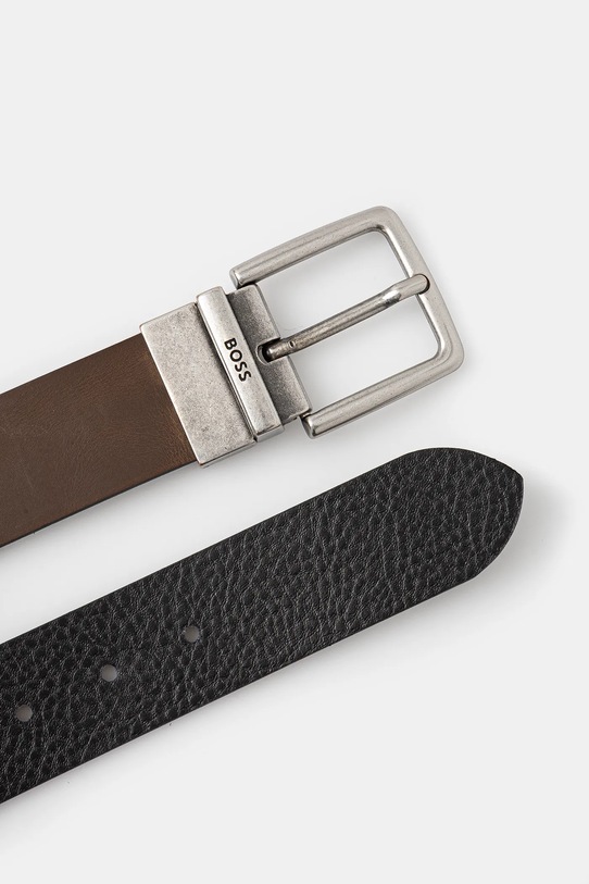 BOSS curea de piele cu doua fete 50536891 maro SS25