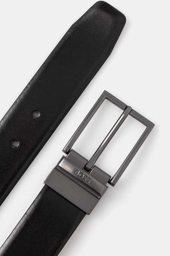 Двухсторонний кожаный ремень BOSS 50537375 чёрный SS25
