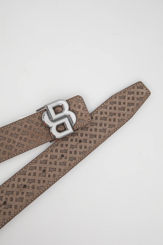 Кожен колан с две лица BOSS 50542198 бежов SS25