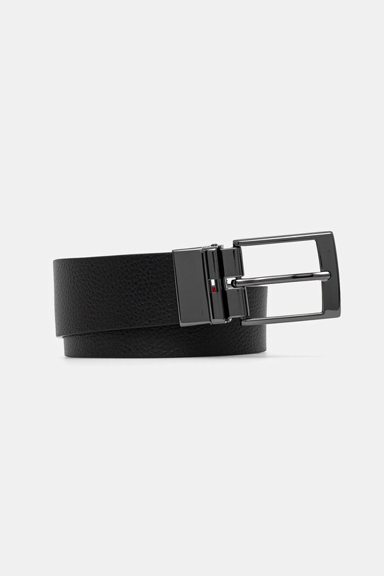 Tommy Hilfiger curea de piele cu doua fete AM0AM13173 negru SS25