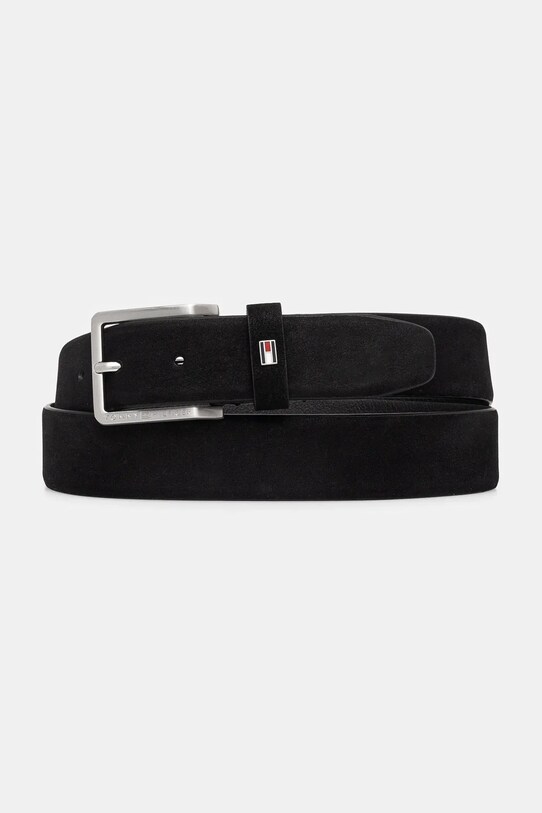 Kožený pásek Tommy Hilfiger černá AM0AM13377