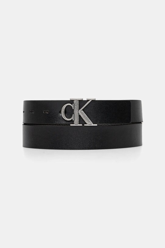 Двосторонній ремінь Calvin Klein Jeans імітація лицьової шкіри чорний LV04G7002G