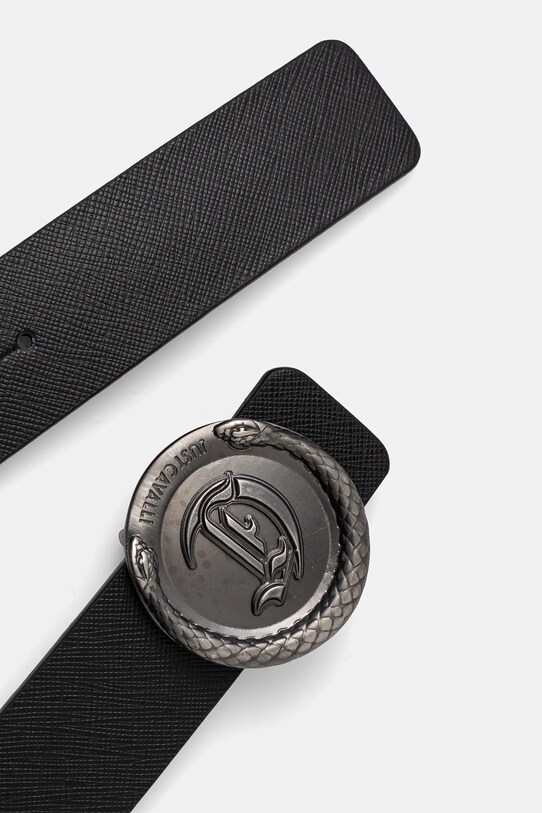 Obojstranný kožený opasok Just Cavalli 78QA6F60.ZP300 čierna SS25