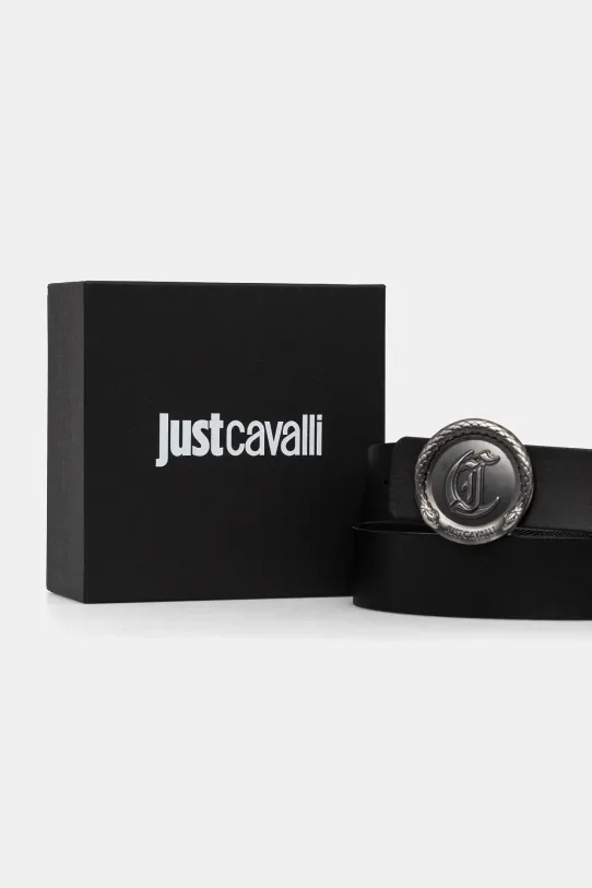 Just Cavalli pasek skórzany dwustronny czarny 78QA6F60.ZP300