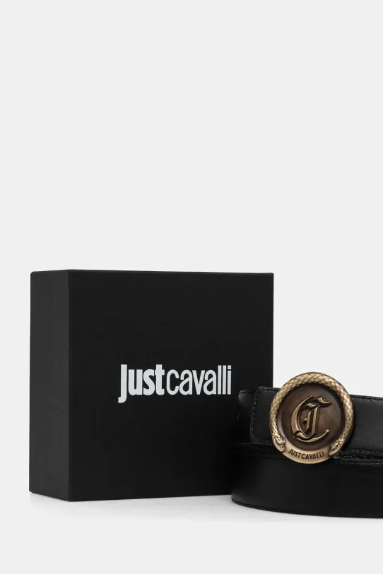 Just Cavalli pasek skórzany dwustronny czarny 78QA6F60.ZP303