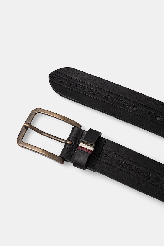 Kožený pásek Aeronautica Militare CP262PL274 černá SS25