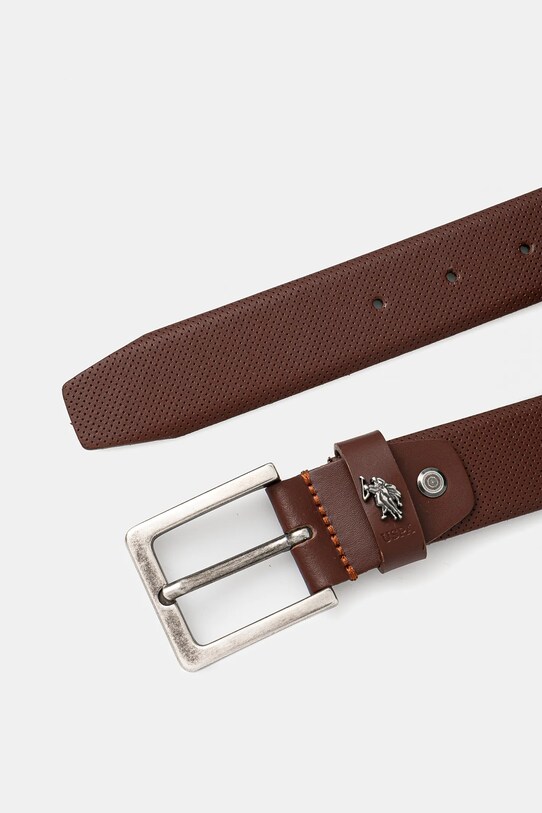 U.S. Polo Assn. pasek skórzany Michigan WIUQH2570MHA brązowy SS25