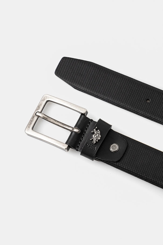 Шкіряний ремінь U.S. Polo Assn. Michigan WIUQH2570MHA чорний SS25