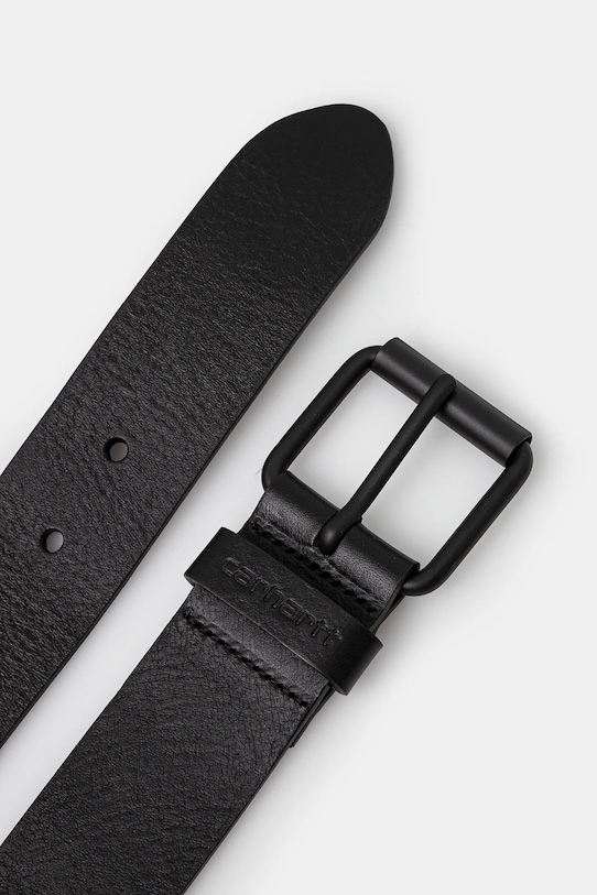 Шкіряний ремінь Carhartt WIP Script Belt I030992.00EXX чорний AW25