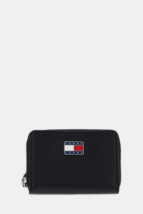 Πορτοφόλι Tommy Jeans απομίμηση λείου δέρματος μαύρο AW0AW16974