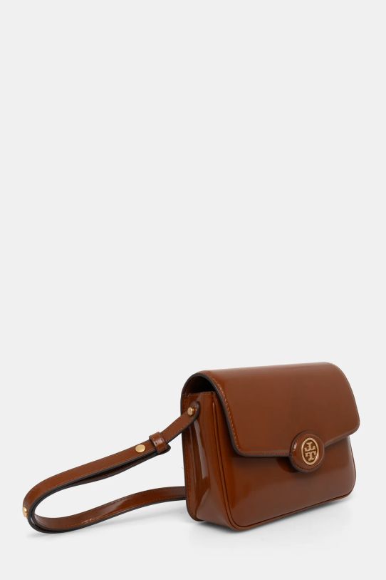 Kožna torba Tory Burch Robinson 143122.223 smeđa SS25