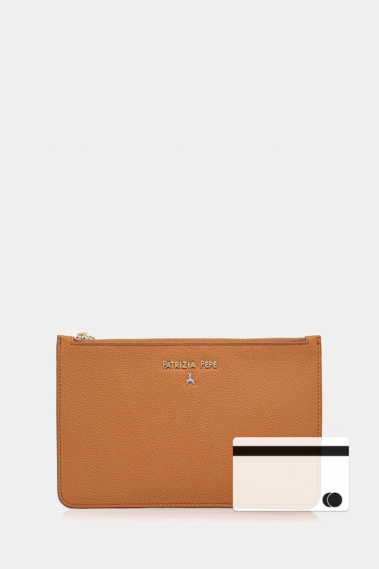 Patrizia Pepe portfel skórzany brązowy 8Q0025.L001