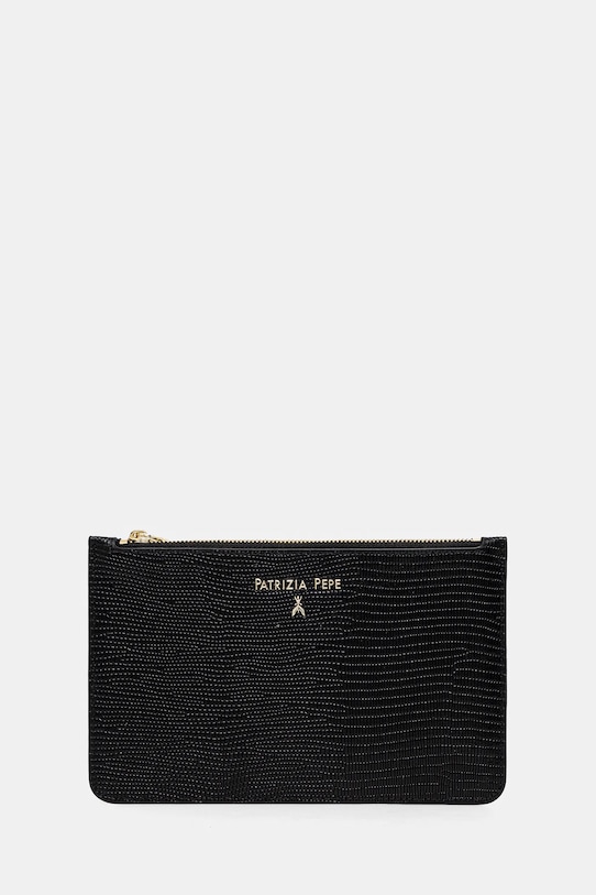 Kožená peněženka Patrizia Pepe nášivka černá 8Q0025.L137