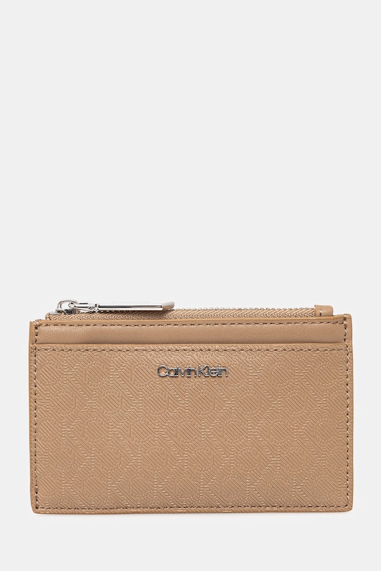 Calvin Klein portfel drobny wzór beżowy K60K612827