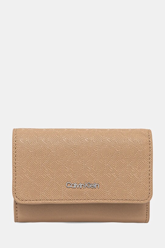 Гаманець Calvin Klein імітація лицьової шкіри бежевий K60K612829