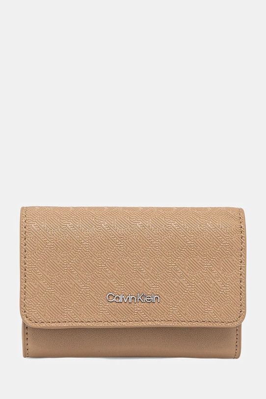Novčanik Calvin Klein imitacija zrnate kože bež K60K612829