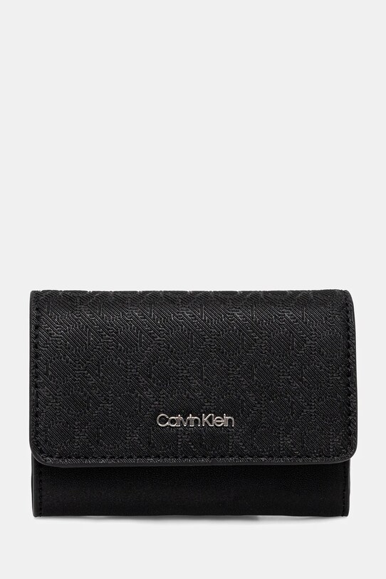 Novčanik Calvin Klein imitacija zrnate kože crna K60K612829