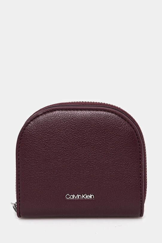 Гаманець Calvin Klein імітація лицьової шкіри бордо K60K612843