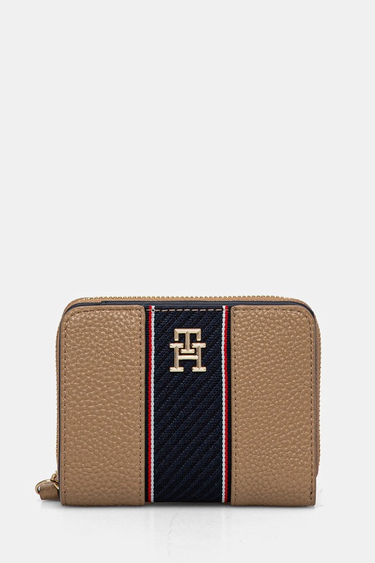 Novčanik Tommy Hilfiger imitacija zrnate kože bež AW0AW16924