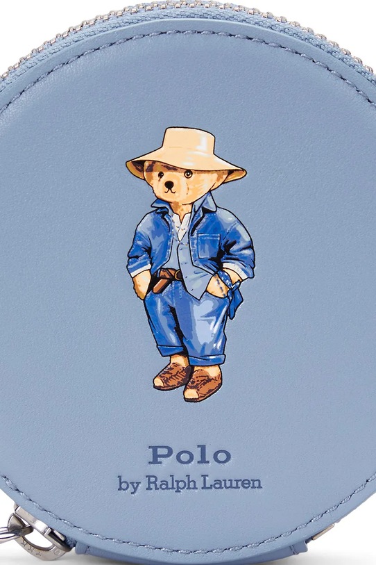 Шкіряний гаманець Polo Ralph Lauren блакитний 427960634