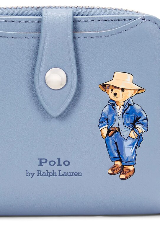 Кожаный кошелек Polo Ralph Lauren 427960635 голубой