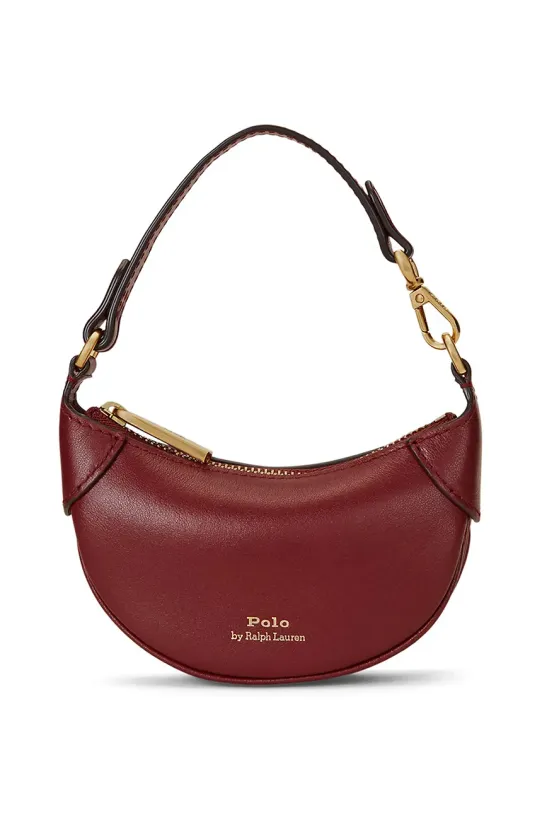 Kožna torba Polo Ralph Lauren bez uzorka bordo 427938050