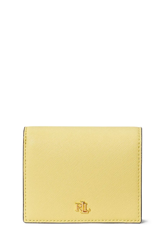 Lauren Ralph Lauren portfel damski skórzany żółty 432962112