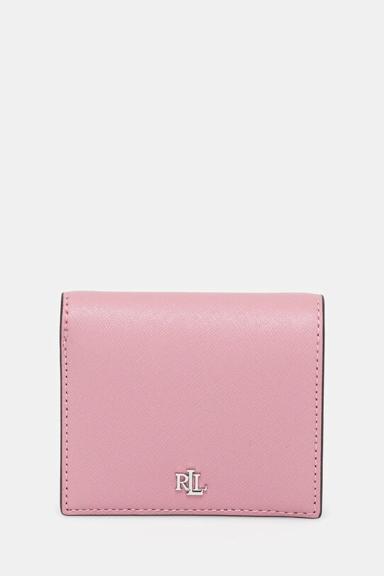 Kožená peňaženka Lauren Ralph Lauren usňová koža ružová 432962112