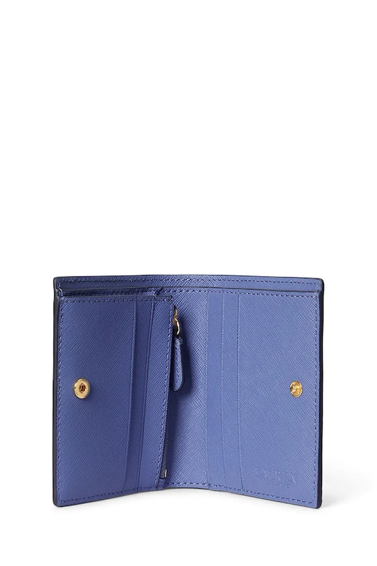 Akcesoria Lauren Ralph Lauren portfel damski skórzany 432962112 niebieski