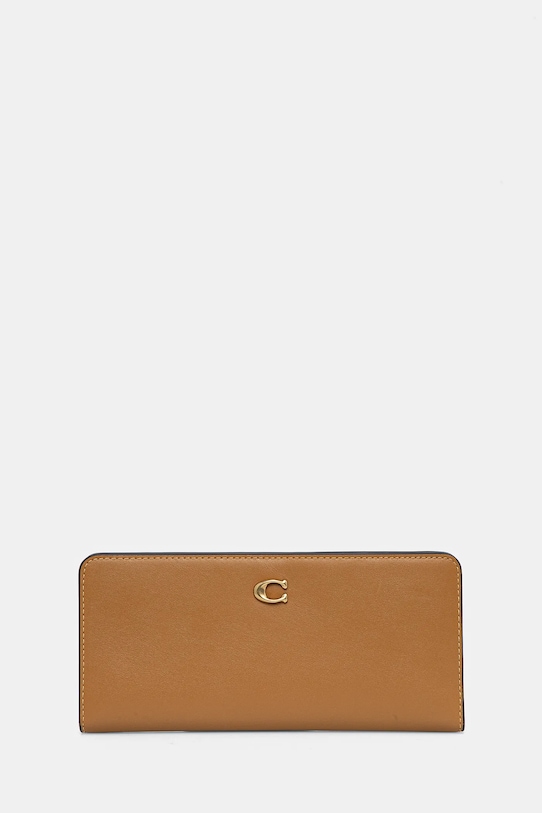 Портмоне Coach гладка кожа бежов CZ096