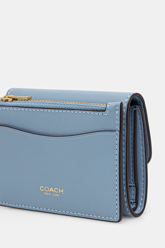Шкіряний гаманець Coach блакитний CZ111