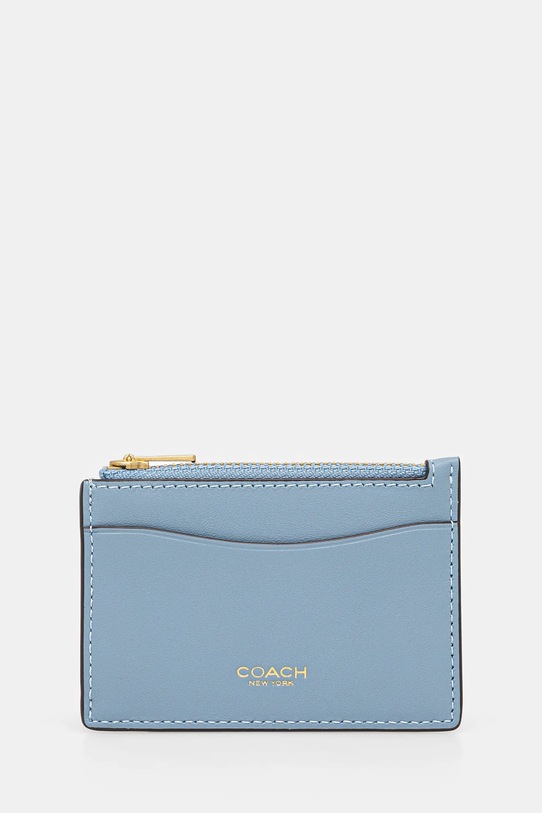 Шкіряний гаманець Coach CZ111 блакитний