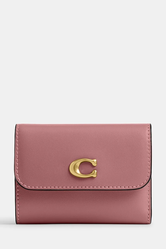 Coach portfel skórzany skóra licowa różowy CZ111