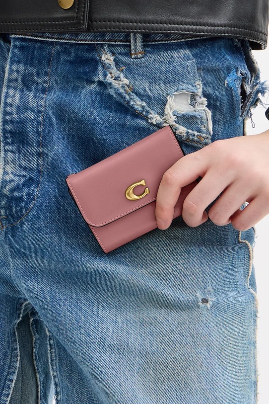 Coach portfel skórzany CZ111 różowy