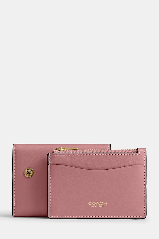 Coach portfel skórzany różowy CZ111