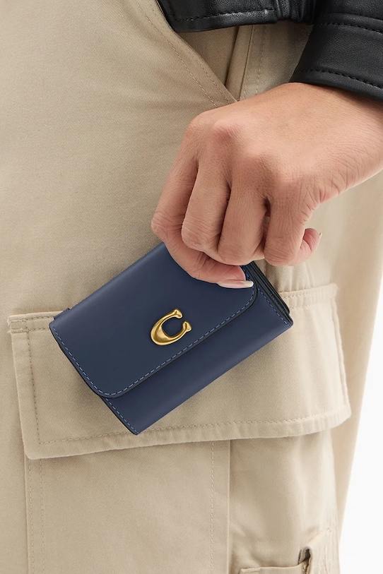 Coach portfel skórzany CZ111 granatowy
