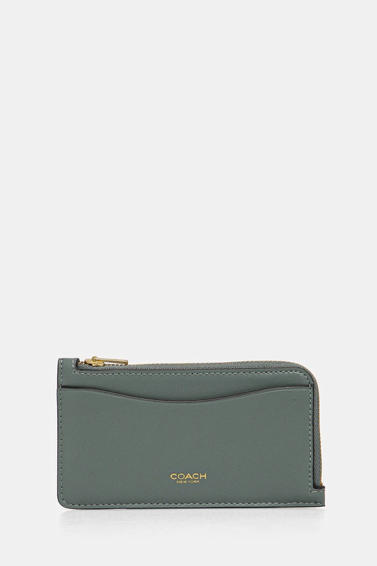 Kožené pouzdro na karty Coach obal na karty modrá CZ112