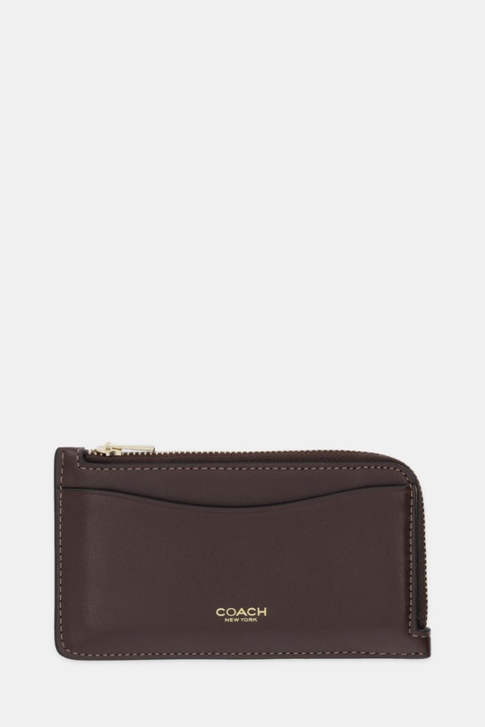 Coach etui na karty skórzane CZ112 brązowy AA00
