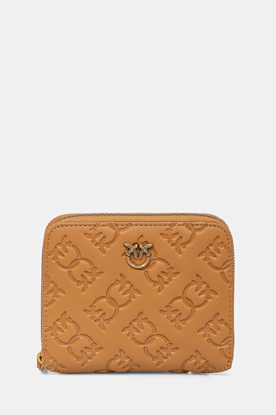 Pinko portofel de piele uni maro 100249.A1YB