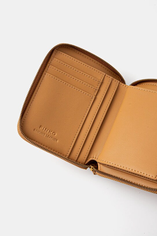 Accesorii Pinko portofel de piele 100249.A1YB maro