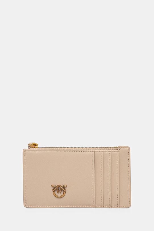 Шкіряний гаманець Pinko лицьова шкіра бежевий 100251.A1YB